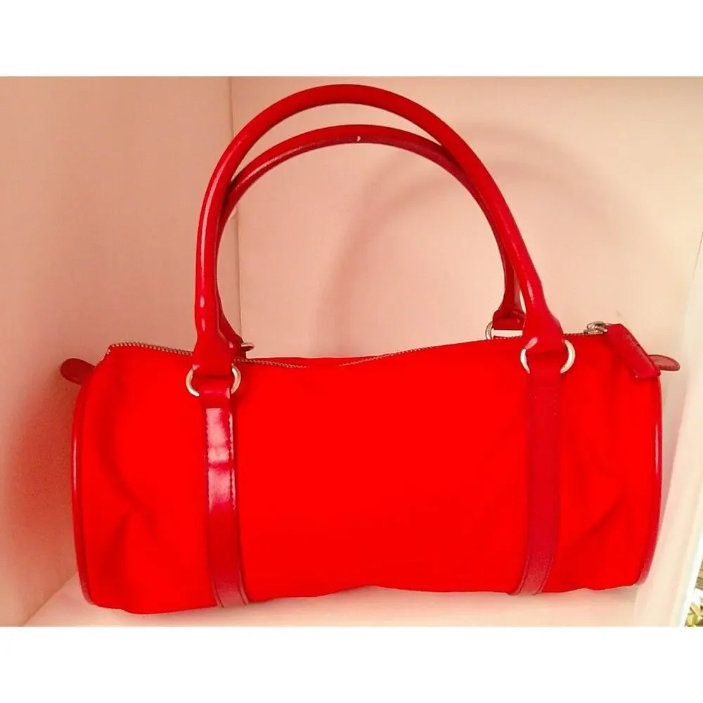 Fashion Satchel Bag Red Tessuto Nylon Designer Inspired